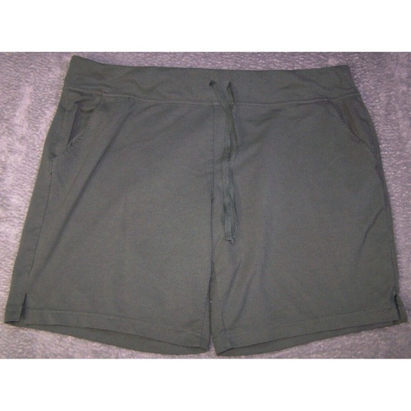 Athletic Works Shorts XL 38X8 Olive Green‎ Pockets Drawstring Polyester Pull On - Picture 1 of 10